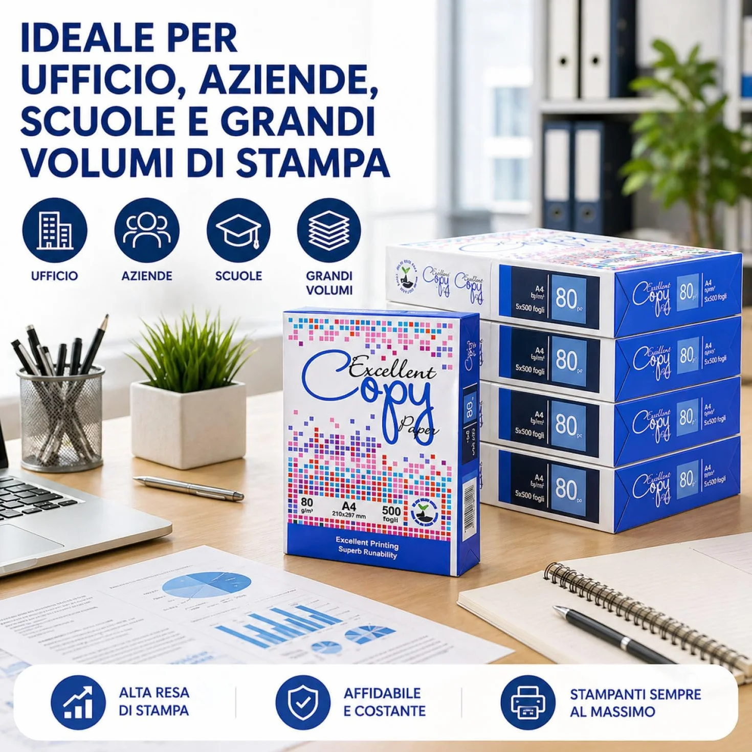 Risma Carta A4 2500 fogli 5 pacchi da 500 fogli