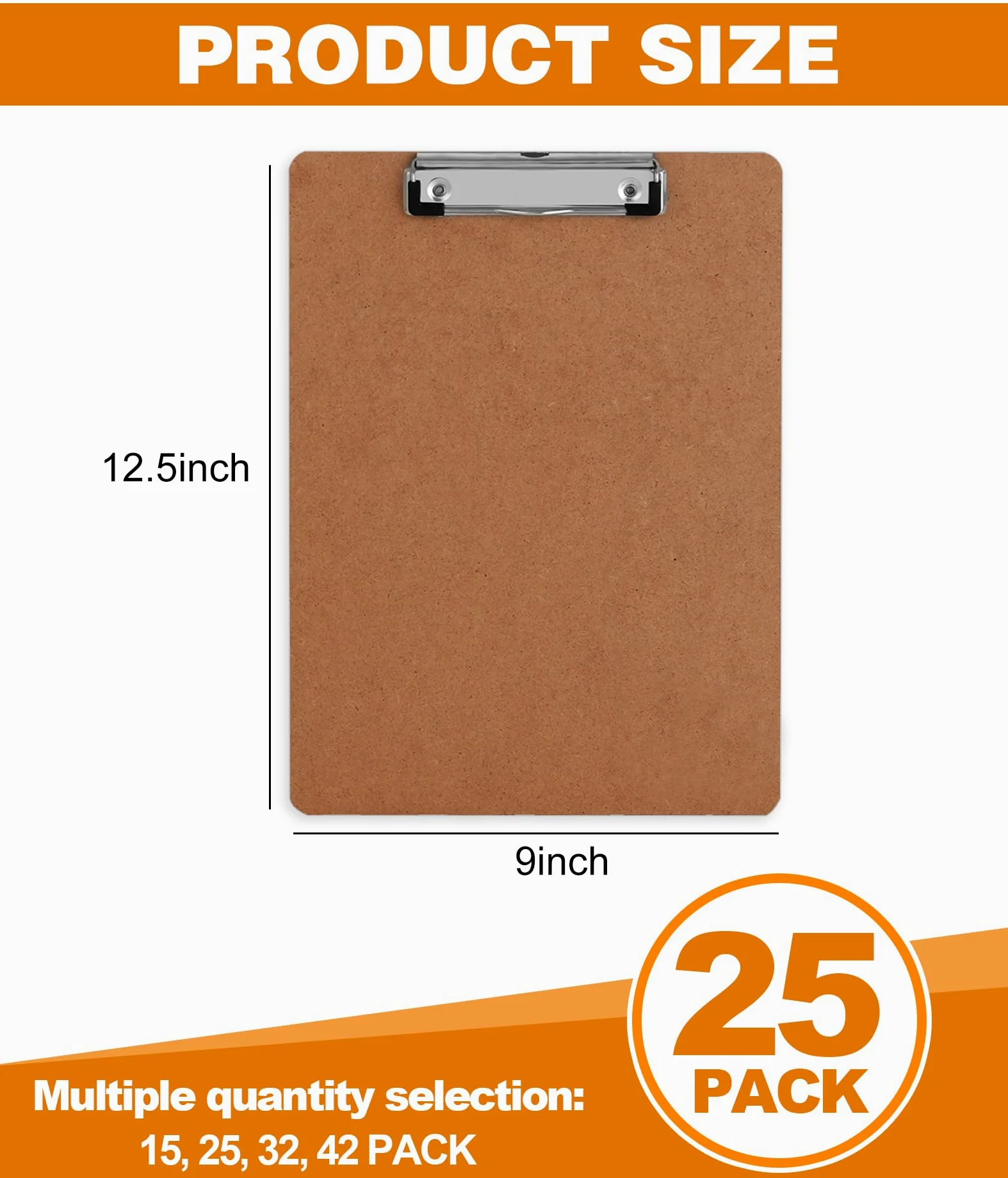 Hermkka, 25 pezzi, Porta Appunti, Pannelli Rigidi per Ufficio, a Basso Profilo, Clip Standard A4, Formato Lettera, Ecologico