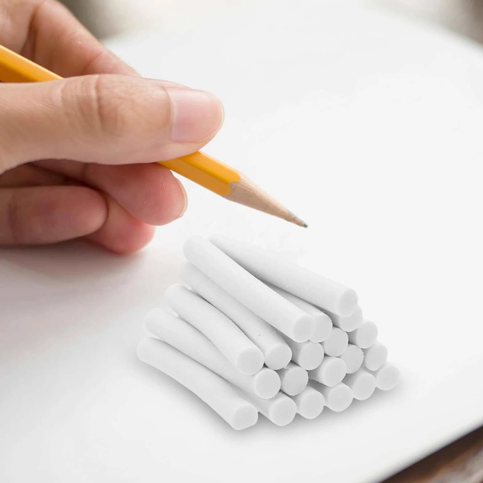 Angoily Ricariche per gomma da cancellare artistica da 200 pezzi: matite meccaniche a striscia lunga, gomme bianche all'ingrosso - Forniture per schizzi e disegno per artisti, studenti e