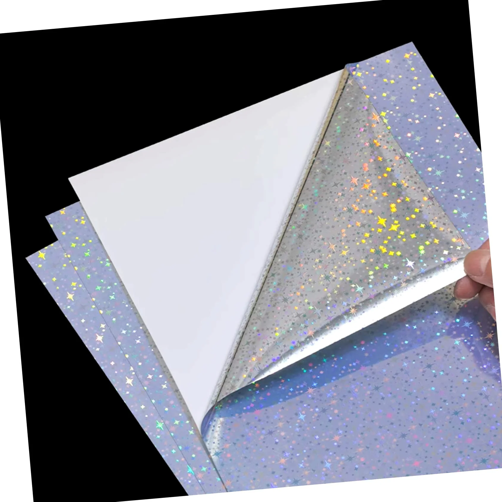 Carta Adesiva Olografica A4 20 Fogli per Stampante | Superficie Glitter, Spessore Medio e Stabile, per Lavoretti Artistici e Etichette Prezzo