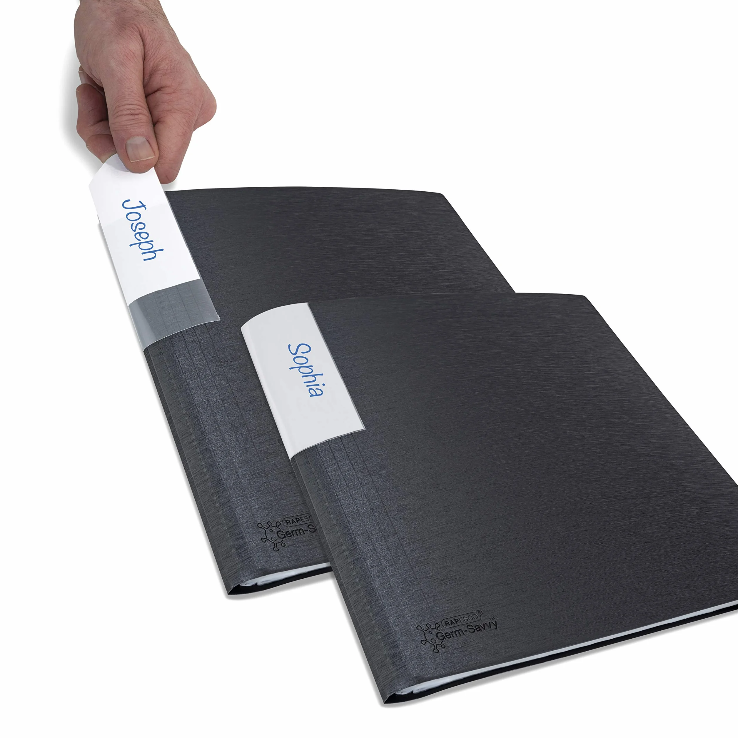 Rapesco Portalistino Cartella Presentazione A4 Antibatterica 100 Tasche Nero 2 Pezzi