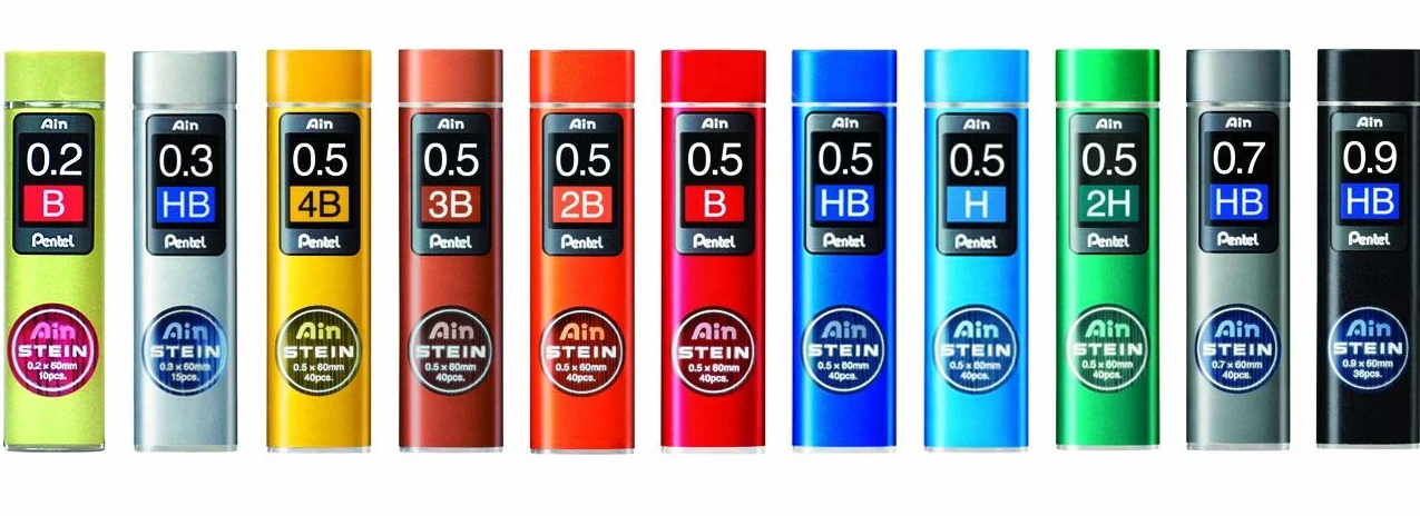 Pentel C272W-HB AIN STEIN Mina fine per portamine, 20 mine