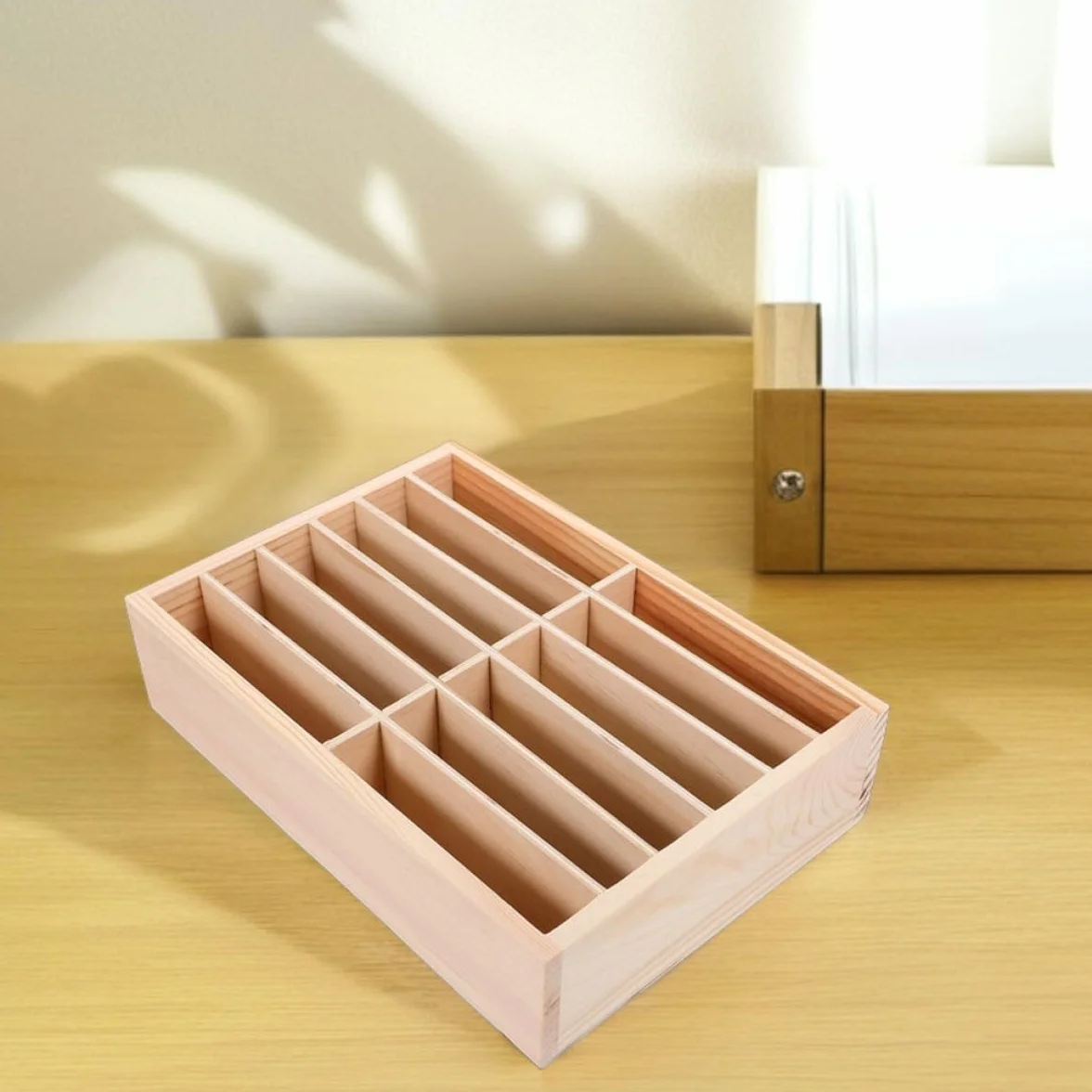 Beavorty Porta Cellulare in Legno 12 Scomparti, Organizer da 2 Pezzi per Ufficio e Riparazione Telefoni, Supporto per Cellulare da Scrivania