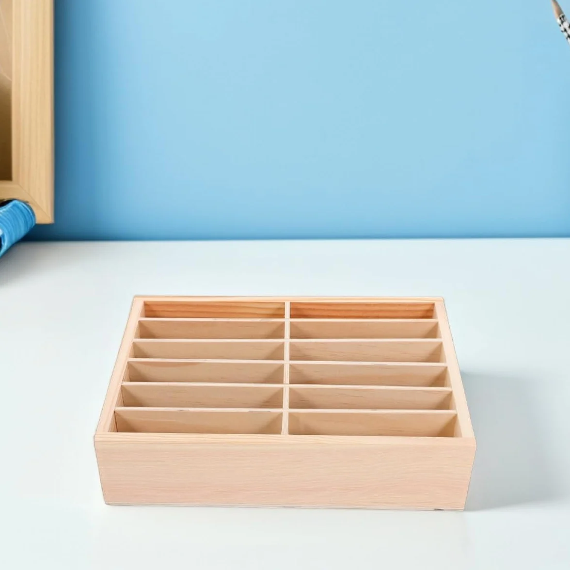 Beavorty Porta Cellulare in Legno 12 Scomparti, Organizer da 2 Pezzi per Ufficio e Riparazione Telefoni, Supporto per Cellulare da Scrivania
