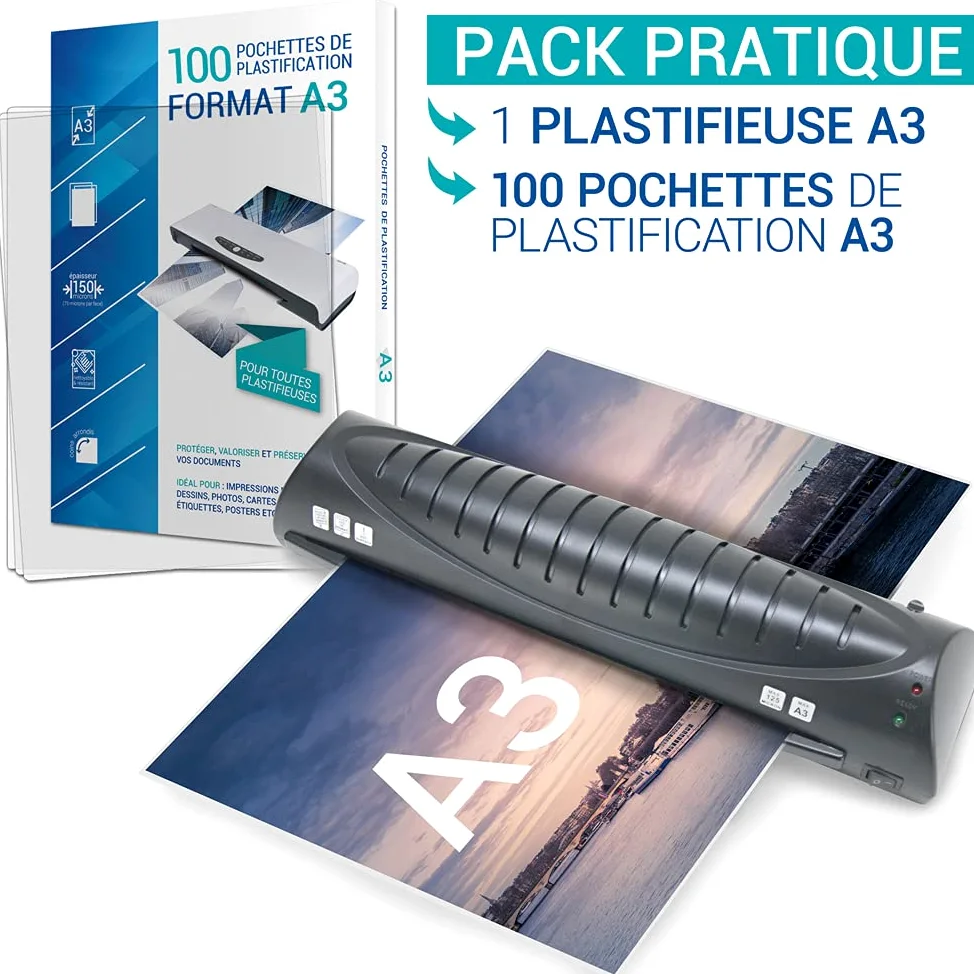 Texet A78211-21-29V - Plastificatrice Pro con 100 fogli A4 + 100 fogli A3, colore: Nero
