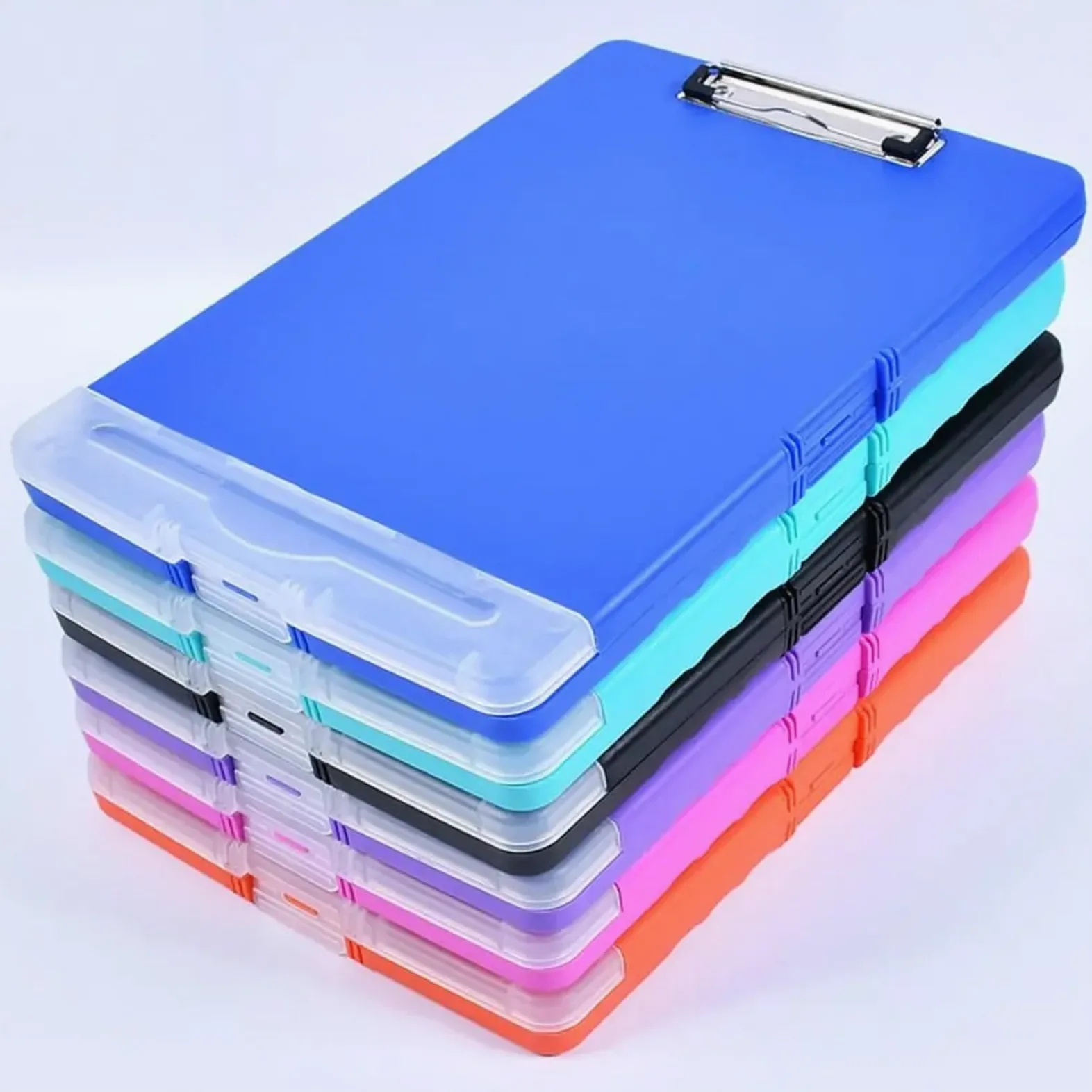 Portablocchi 4 pezzi di plastica for appunti, custodia for documenti, cartelle for, blocco note, cancelleria, materiale scolastico for ufficio(Black)