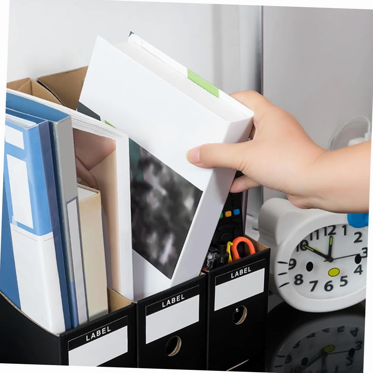 5 pezzi Portariviste in Cartone Kraft Organizer da Scrivania per Documenti e Riviste Scatole Leggere per Archiviazione File e Periodici per Ufficio e Casa