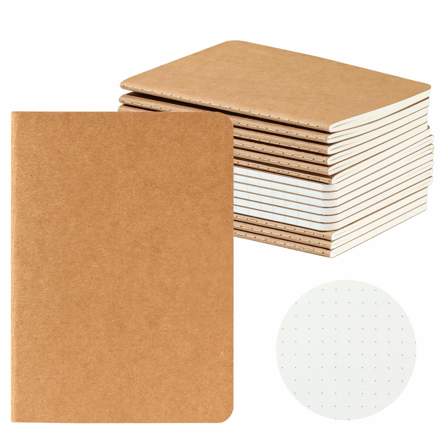 HOMEMARS Taccuino A6 Quadernino Puntinato 100 g/m² 10x14 cm 60 Pagine Copertina in Cartone