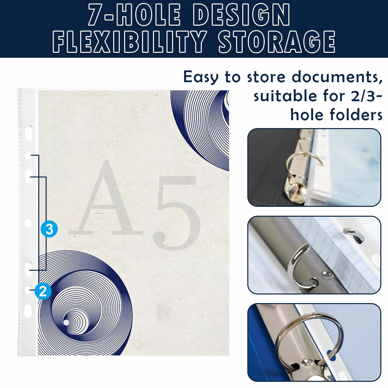 APACALI 600 pezzi Buste trasparenti formato A5, buste per prospettiva A5 ultra trasparenti con foratura, buste per prospettiva extra resistenti, buste trasparenti con apertura superiore, buste in