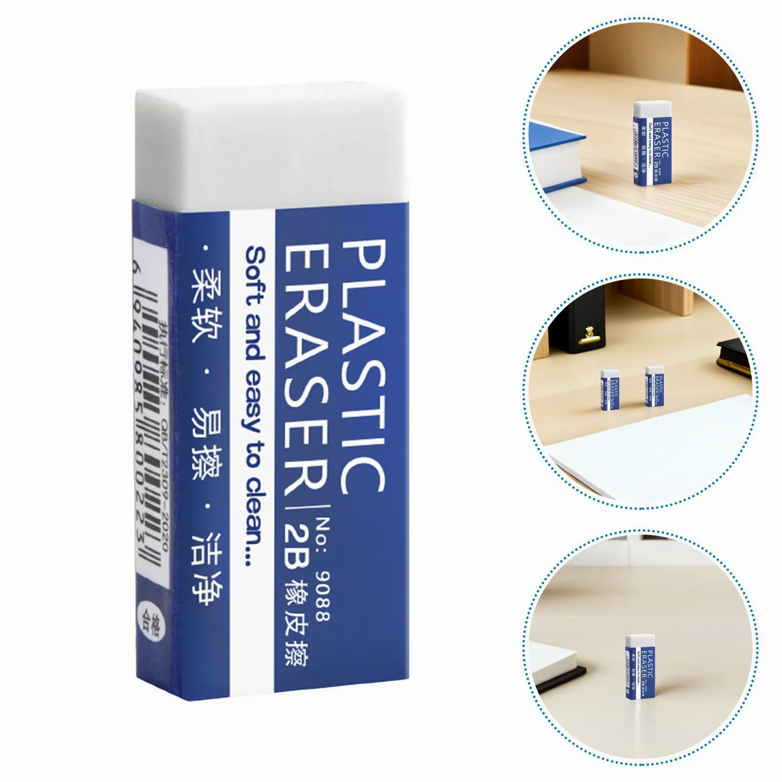 90pezzi Gomme Bianche da Disegno in Polimero Morbido per Studenti Ufficio Arte Cancellano Efficacemente Segni di Matita senza Strappi Design Semplice ed Elegante Confezione