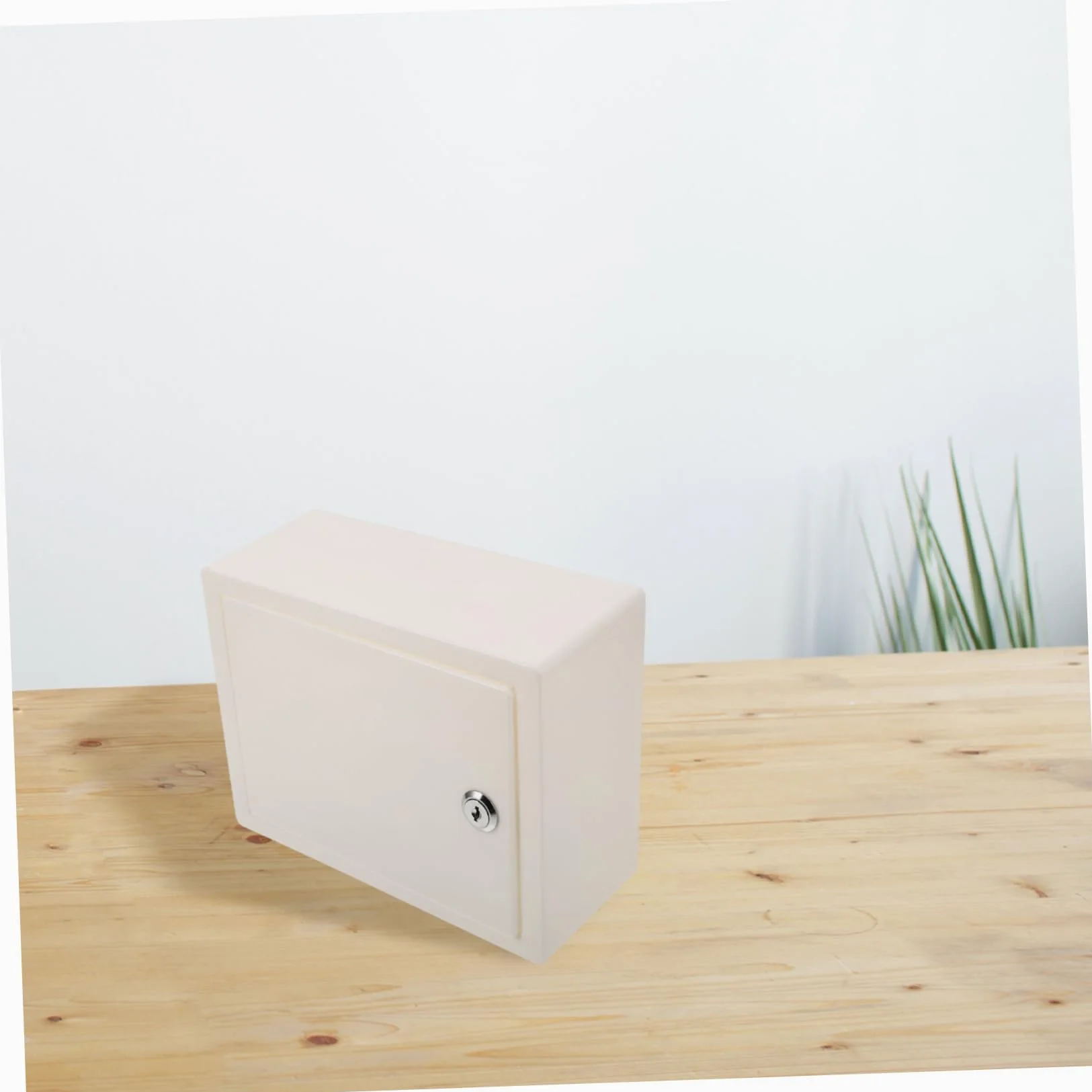 Uonlytech Scatola di Sicurezza con Serratura e 2 Chiavi in Plastica Pp Bianco per Organizzare Piccoli Oggetti con Protezione della Privacy per Camera Dormitorio o Ufficio