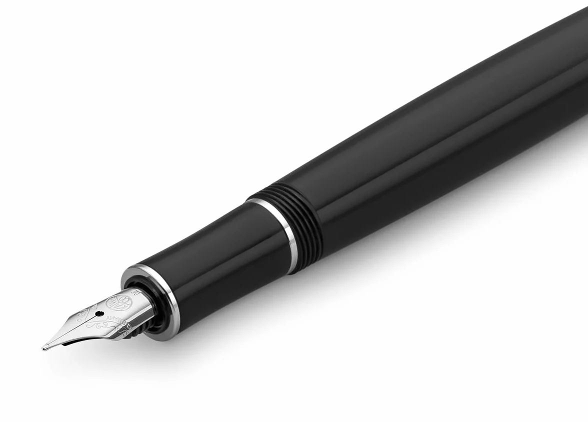 Kaweco DIA2 - Penna stilografica cromata con esclusiva penna stilografica in acrilico per cartucce d'inchiostro con elegante scatola di metallo, 16 cm, larghezza penna: F (fine)