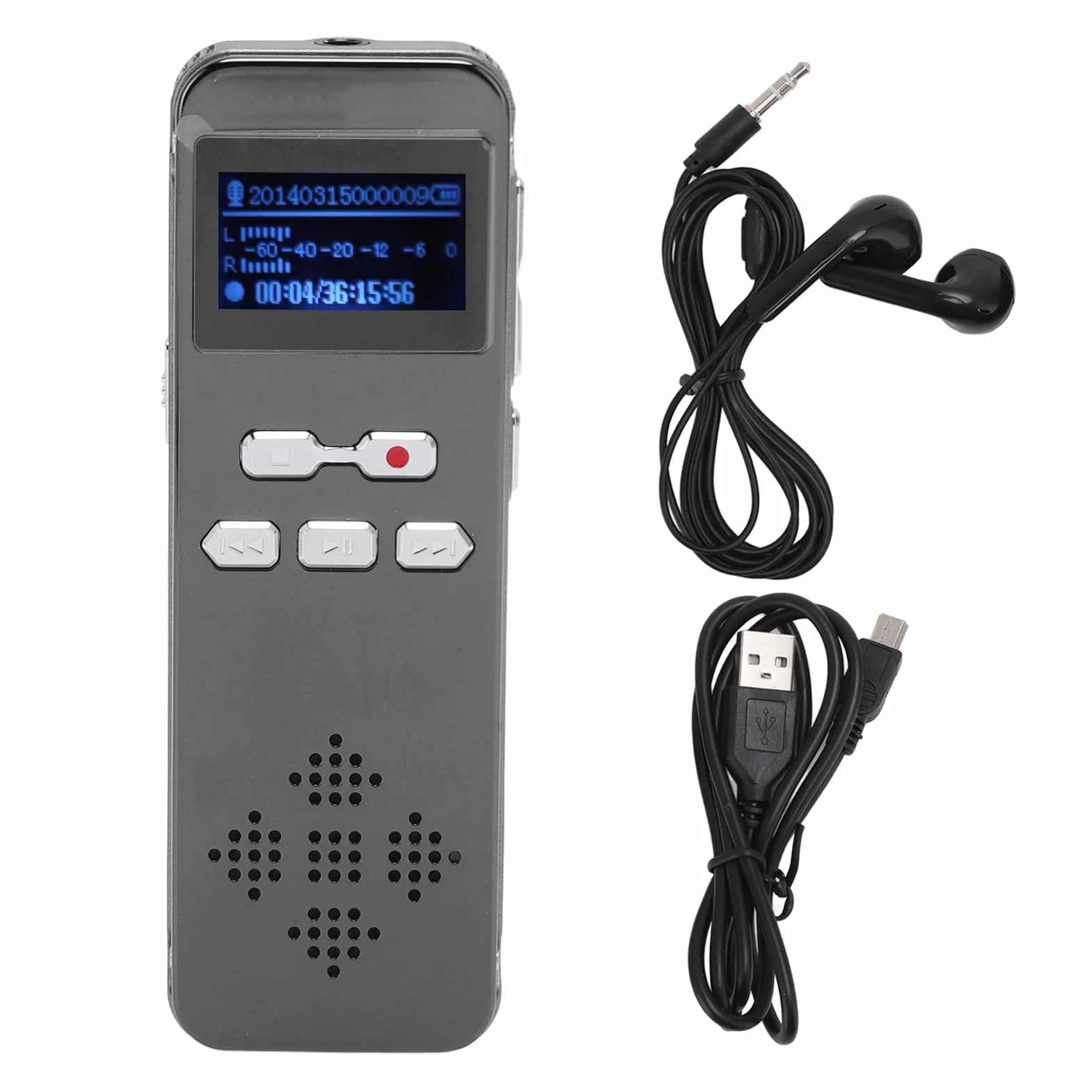 Registratore Vocale Digitale Suono Stereo con Doppio Microfono, Riduzione Professionale del Rumore, Funzione Password Registratore MP3, Facile da Usare, Alta qualità del Suono