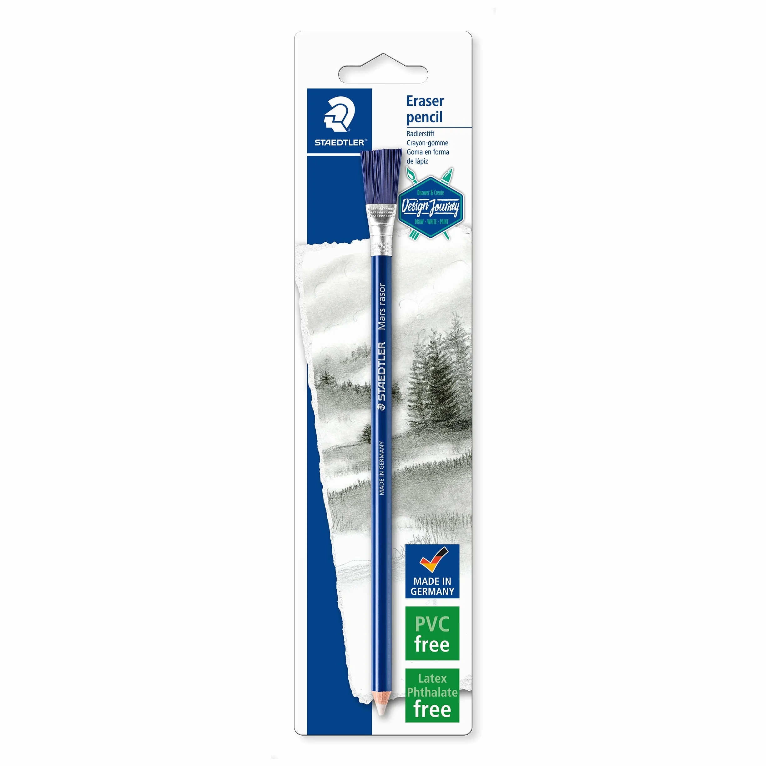 Staedtler 526 61 Gomma Da Matita Con Spazzolino, 12 Pezzi, Blu