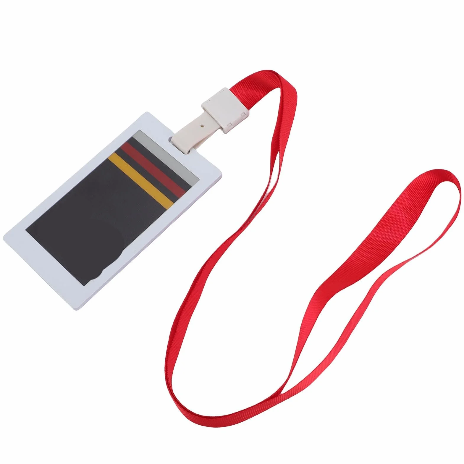 Fabater Badge Intelligente in Carta Elettronica da 3,7 Pollici con funzionalità NFC Avanzata per Studenti Dipendenti, Badge Identificativo Intelligente Progettabile Fai-da-te con Cordino