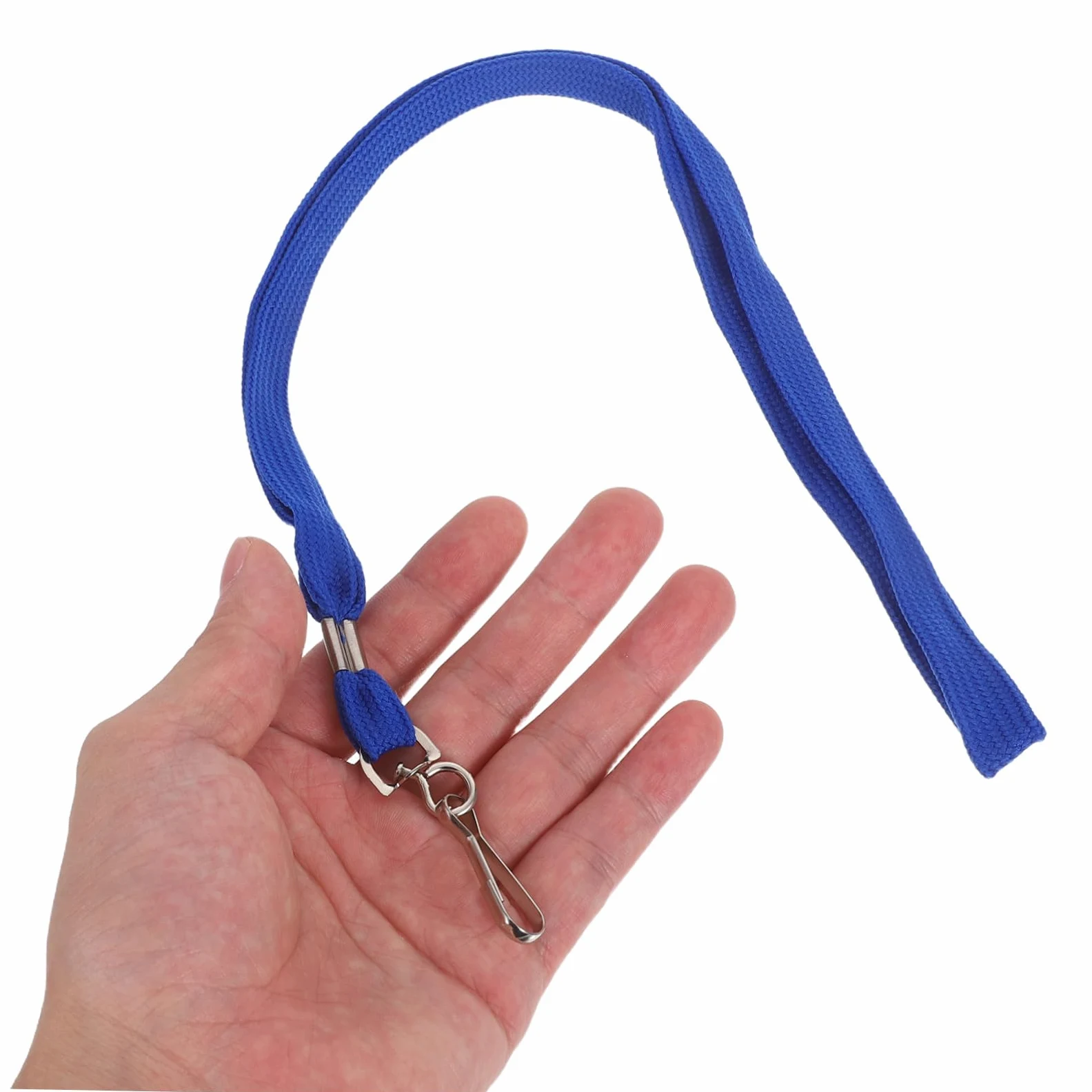 100 Pezzi Lanyard Badge con Clip Resistente e Chiusura Rapida Cinturino Collo per Carte Id Accessorio per Scuola Ufficio e Corda Liscia Antinodi Blu
