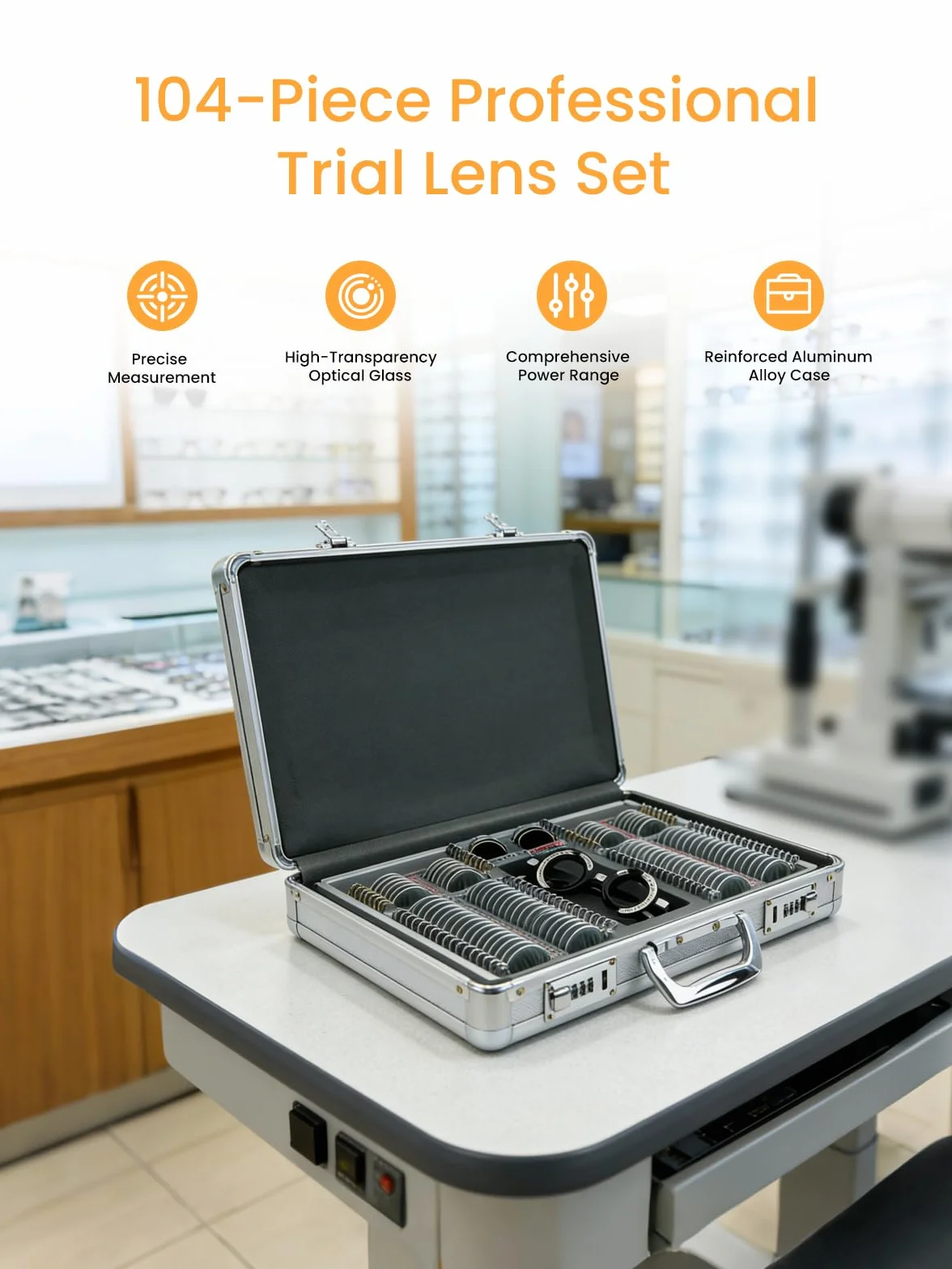 104 Trial Lens Set Optometria Attrezzatura Ottica Trial Lens Set Case Free Trial Frame JS-104