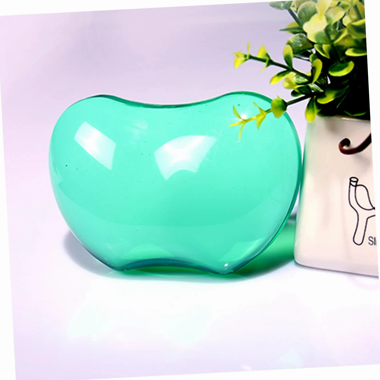 3 Pezzi Tappetini Mouse Trasparenti in Silicone con Poggiapolsi Ergonomico Antiscivolo e Morbido Protezione Polso per Computer Ufficio Casa Verde