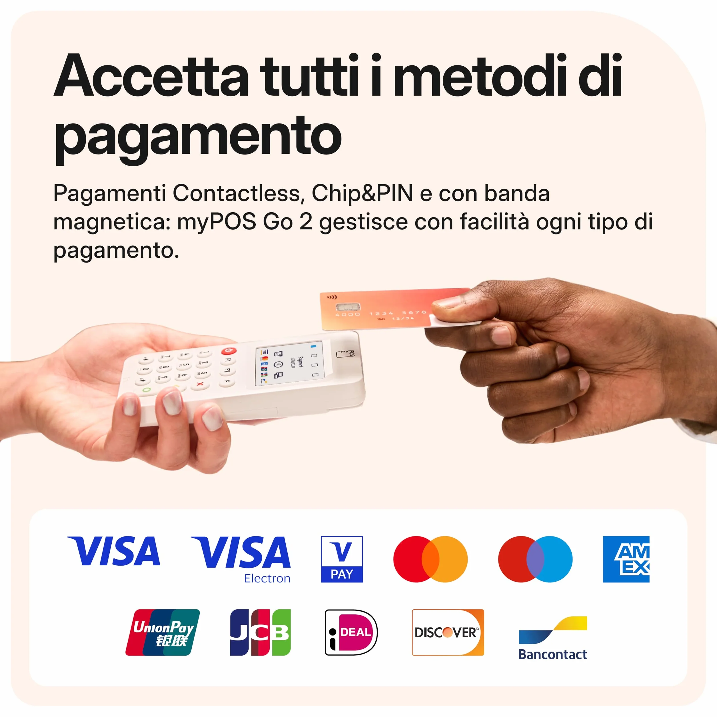 Go 2 | Terminale POS Portatile | Pagamenti Contactless, Chip&pin e Magstripe