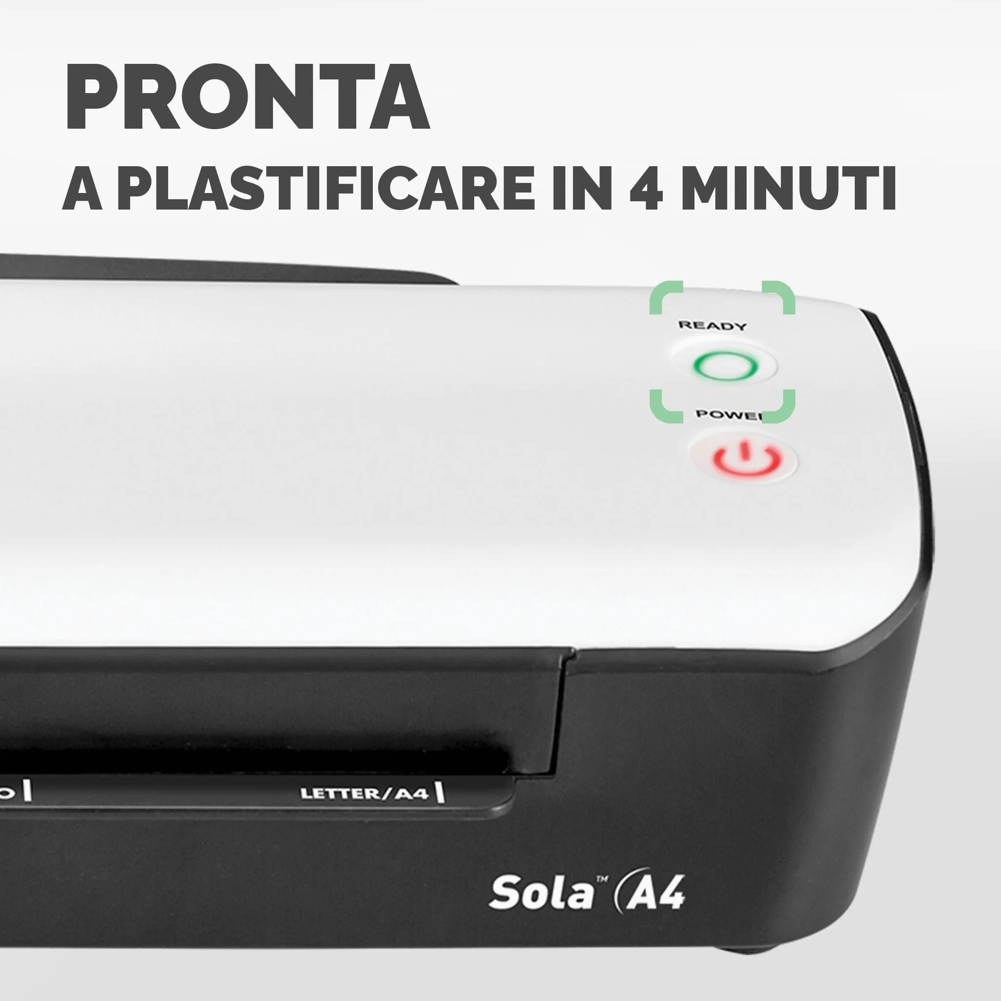 Fellowes plastificatrice Sola, formato A4, fino a 125 micron, uso domestico, con leva di sblocco e modalità riposo, [ESCLUSIVA AMAZON] + Pouches A4 per plastificazione, Finitura lucida, 120 fogli