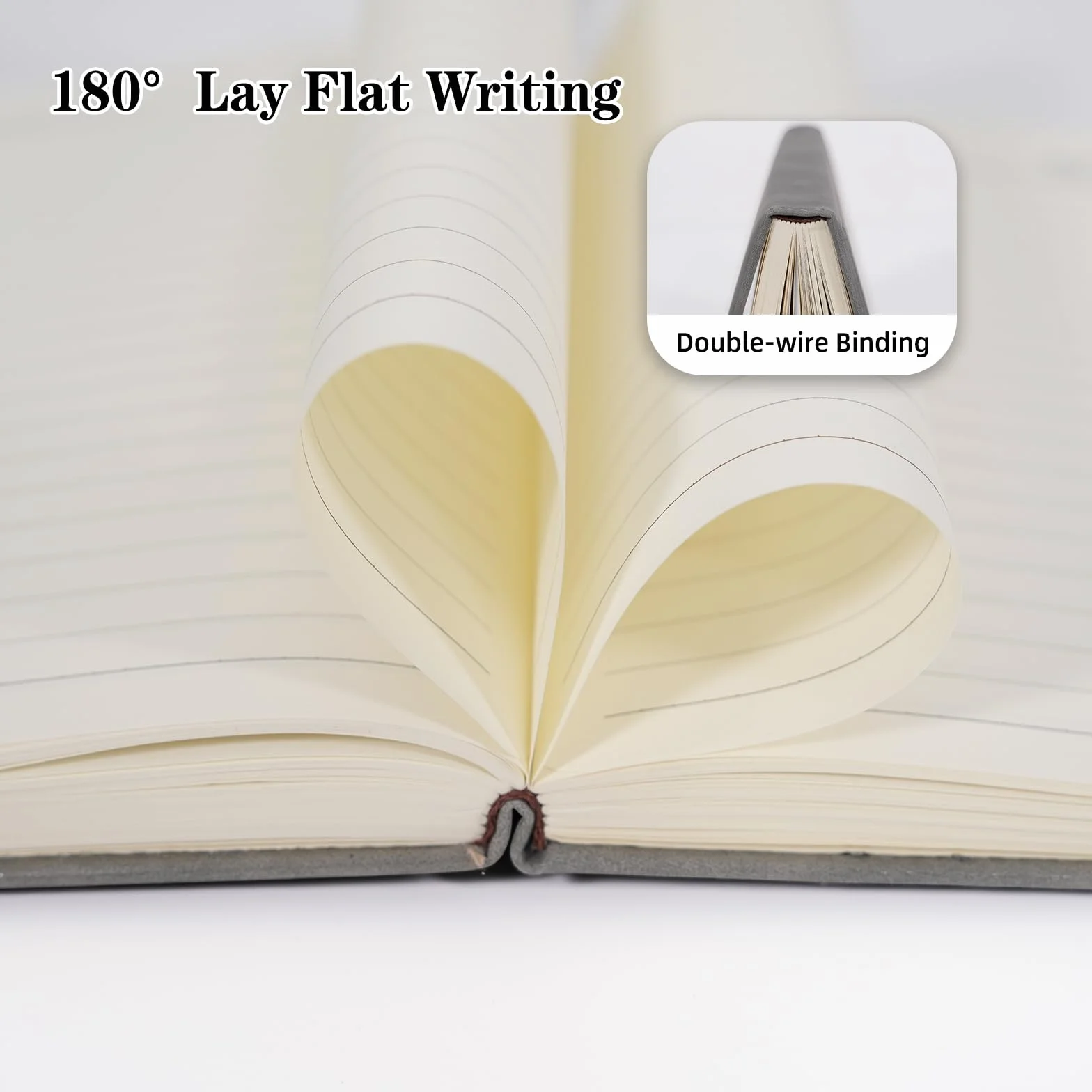 Quaderno con righe di 200 pagine, quaderni per donne e uomini per prendere appunti e scrivere, formato A5 5,9 '' x 8,5 '', formato B5 6,9 '' x 9,9 '', grigio.