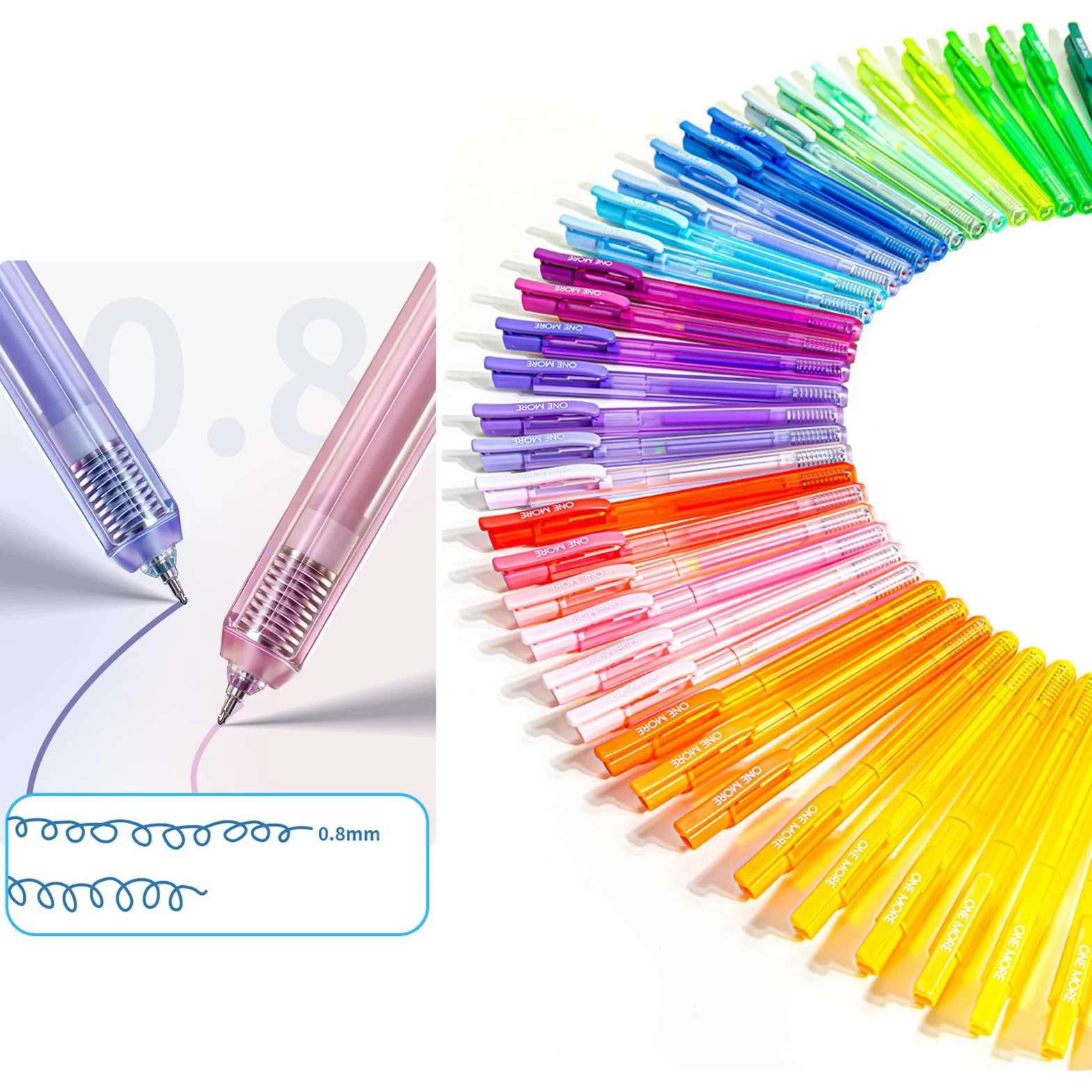 Penna gel acrilico retrattile Penna da acrilica da 0, 8 mm per artisti Studenti Diario Schizzi Prendere appunti e scarabocchi Gel retrattile Multiuso