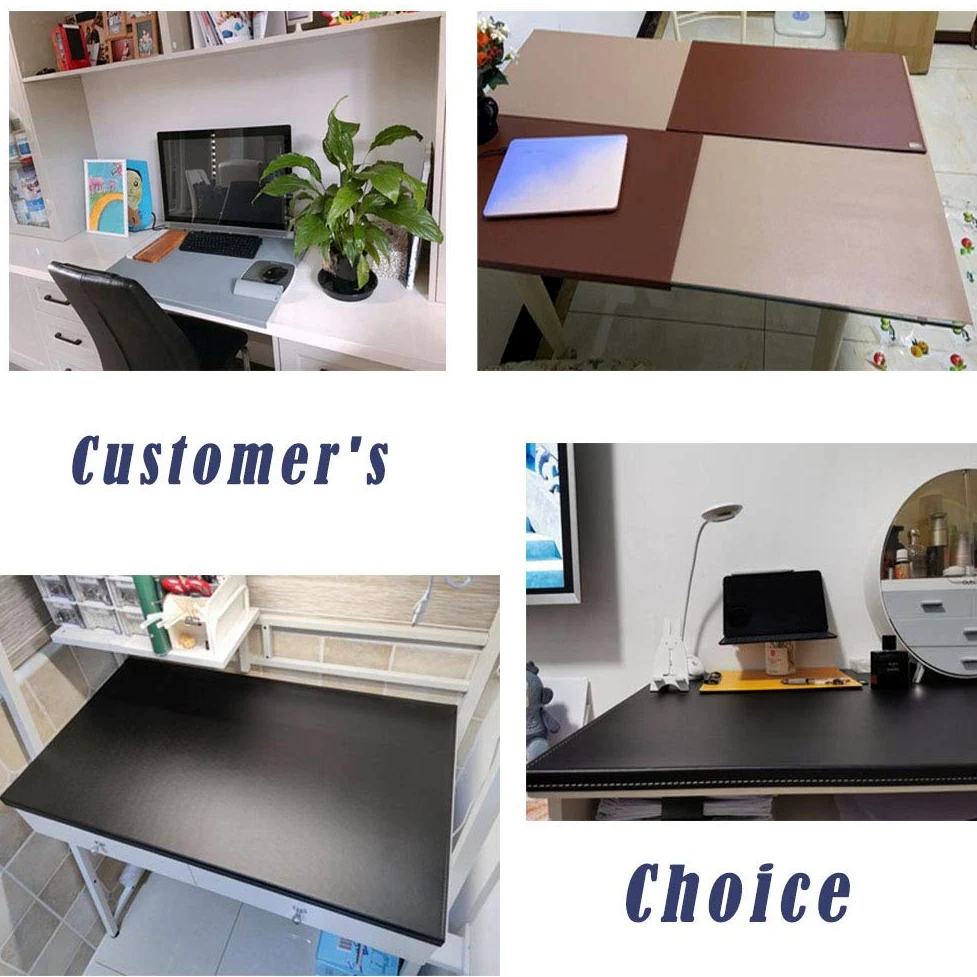 PU Cuoio Sottomano Da Ufficio,Grande Tappetino Da Scrittoio Protettore Impermeabile Scrivania Tappetino Da Scrittura Per Ufficio Casa,Multifunzionale Antiscivolo Tappetino Mouse-Marrone. 80x40cm(31x16