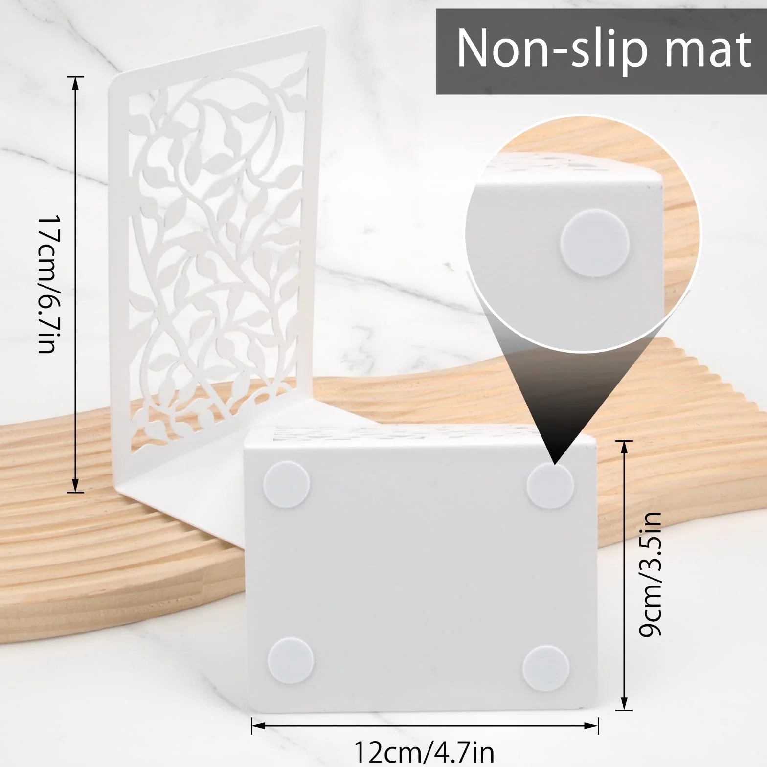 Fermalibri in metallo a forma di L naścienne do książek i CD