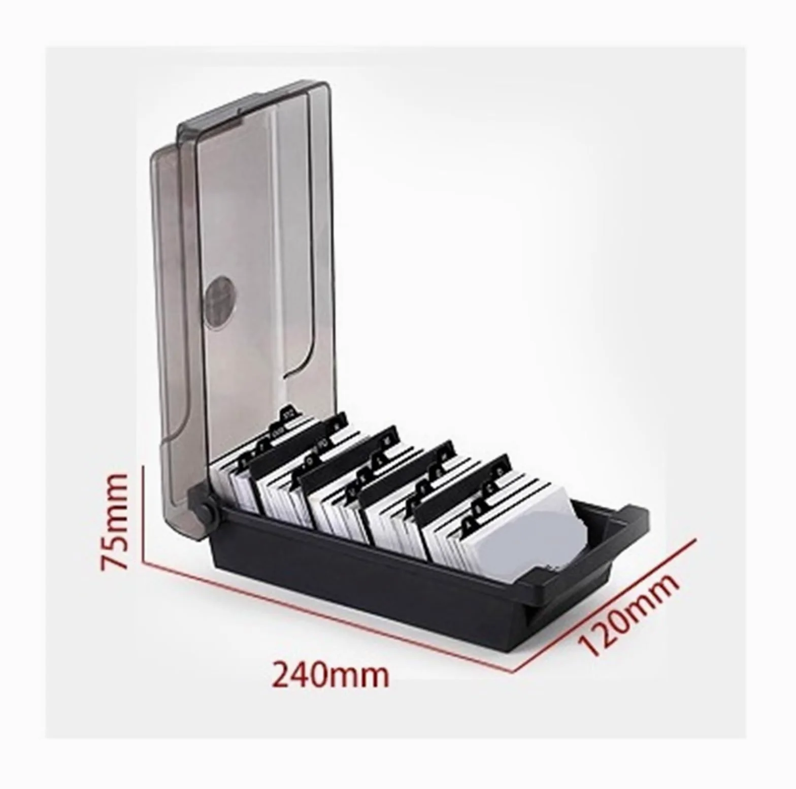 Porta Biglietti da Visita Porta Biglietti da Visita per espositore da Tavolo per Biglietti da Visita Organizzatore per Biglietti da Visita (Grigio 24x12x7,5 cm)