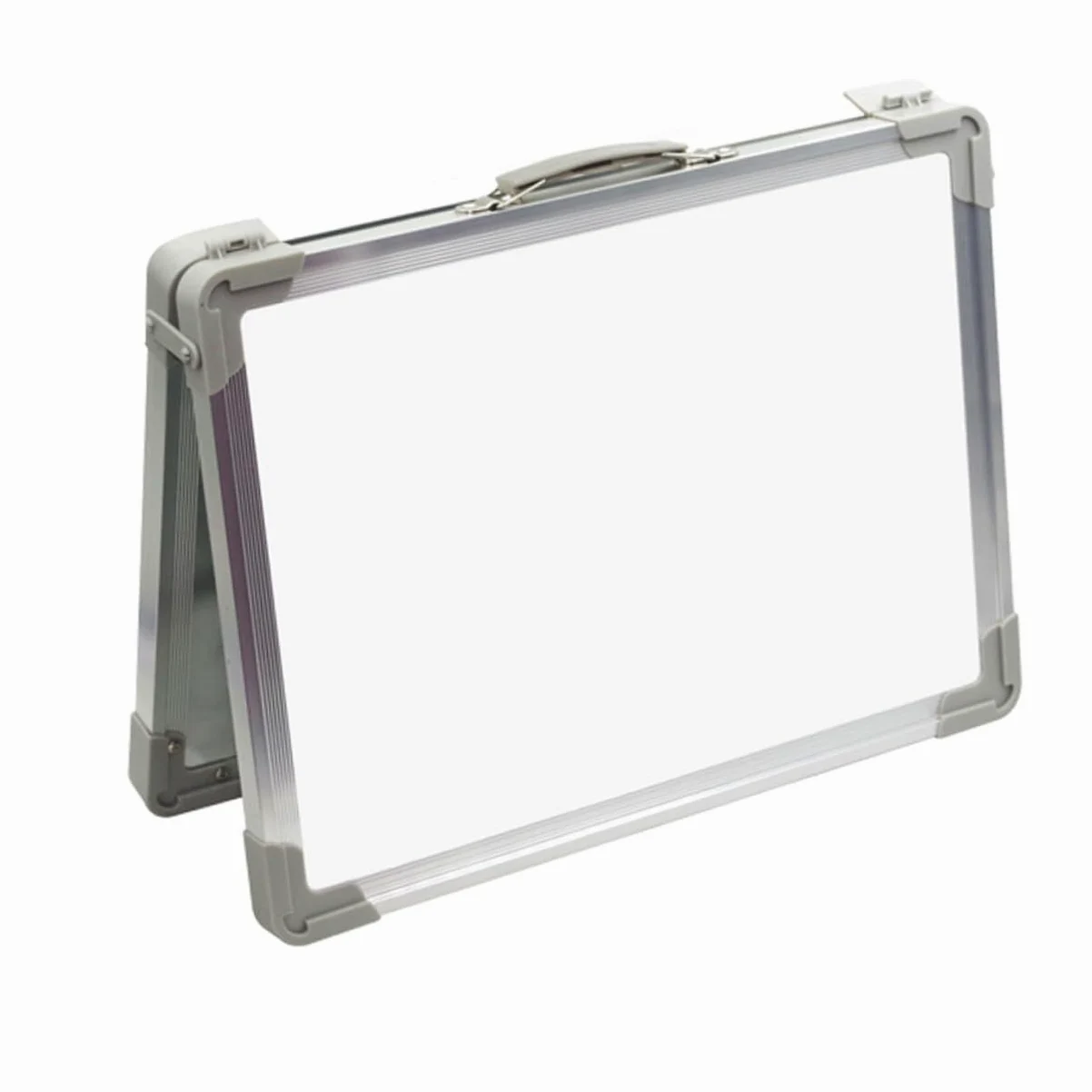 Luxshiny Mini Lavagna Bianca da Tavolo Bifacciale Pieghevole Supporto Regolabile in Alluminio, Lavagna Magnetica Cancellabile a Secco per Casa, Scuola e Ufficio