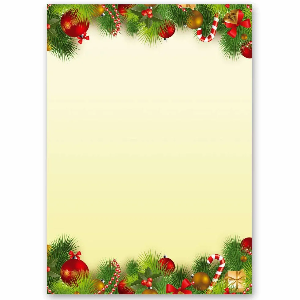 Carta da lettera decorata Natale AUGURI NATALIZI DIN A4 50 fogli