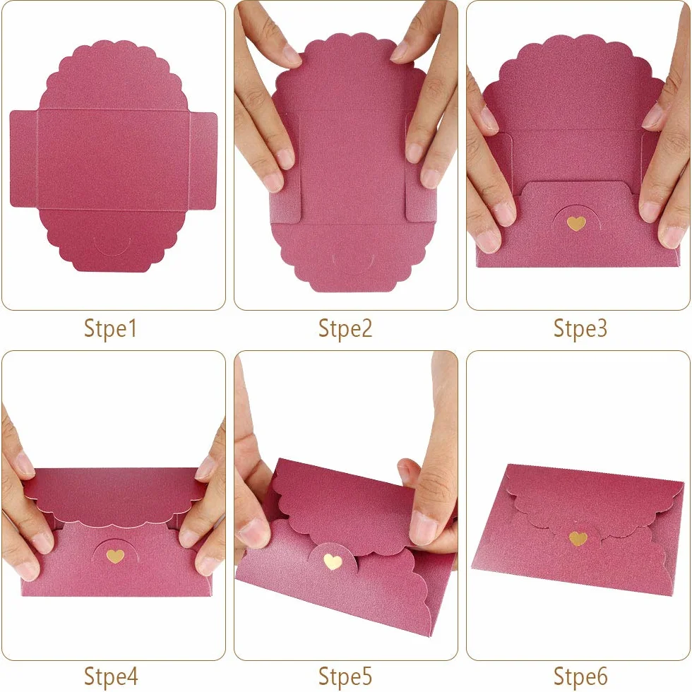 Mini Buste di Carta Kraft 42 Pezzi Colorate Retro per Carte Regalo Invito Matrimonio