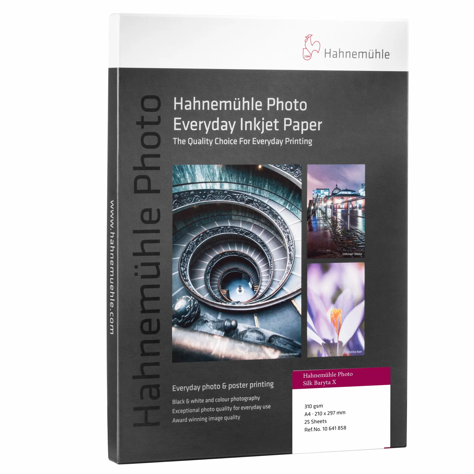 Hahnemühle Photo Silk Baryta X - Carta a getto d'inchiostro a base di cellulosa da 310 g/m², satinata, colore: Bianco (210 x 297 mm)