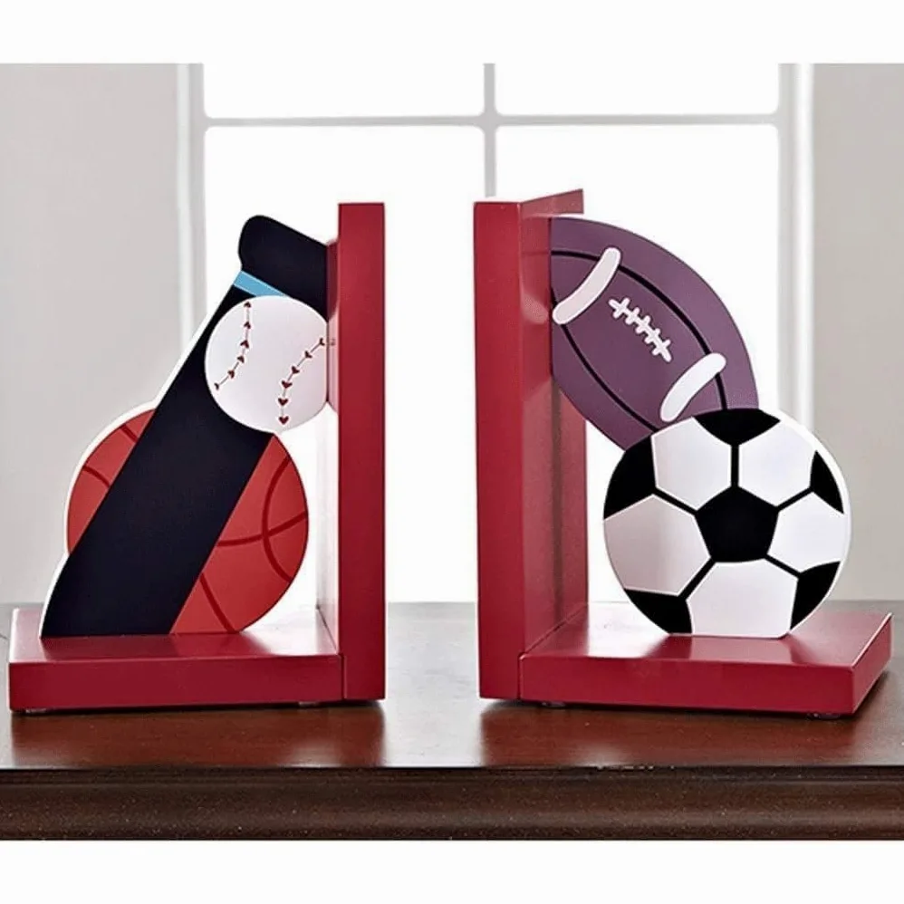 Reggi Libri, Fermalibri Fermalibri per giochi con la palla decorativi in ​​legno creativi Libri per carichi pesanti Ufficio Casa Scrivania