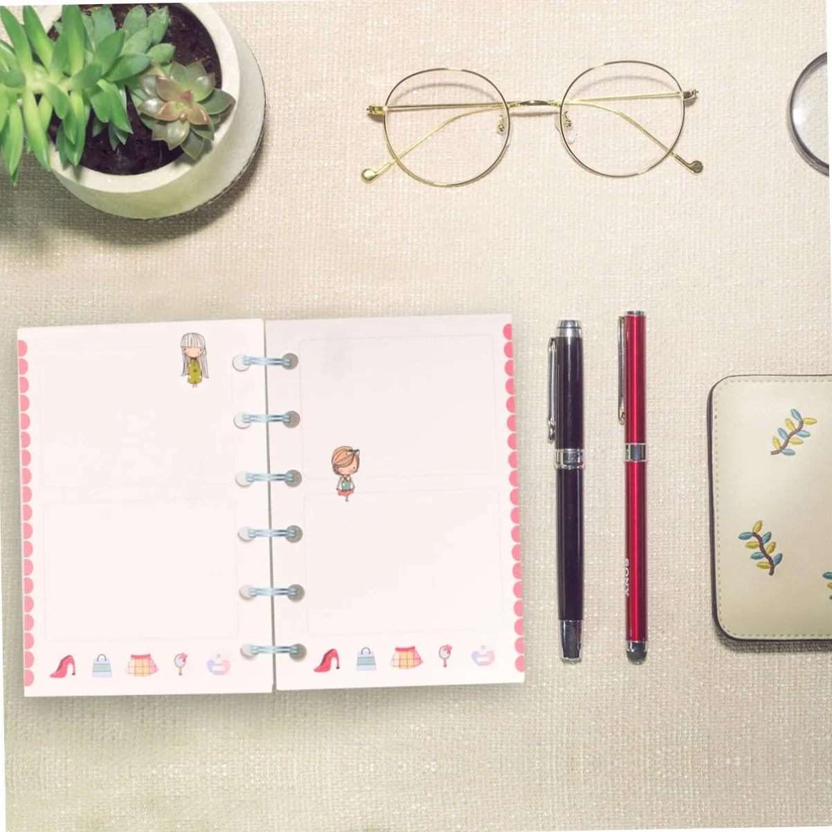 TOYANDONA 6 Anelli A7 Raccoglitore Planner Carta di Ricarica Colorato Cartone Animato