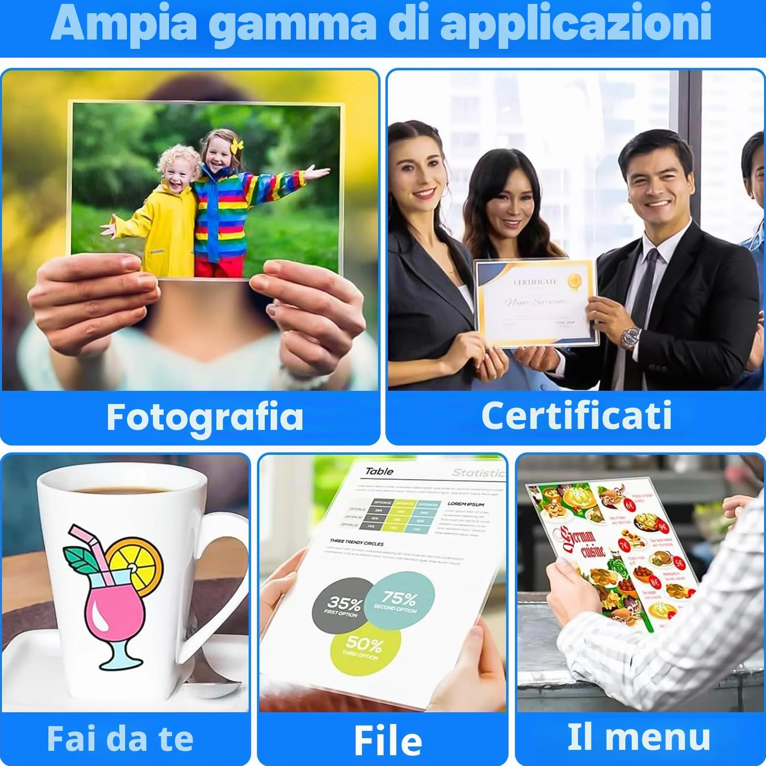 Pellicole Laminanti Autoadesive A4 305x215mm 50 Pezzi per Immagini Ecografiche Foto Poster