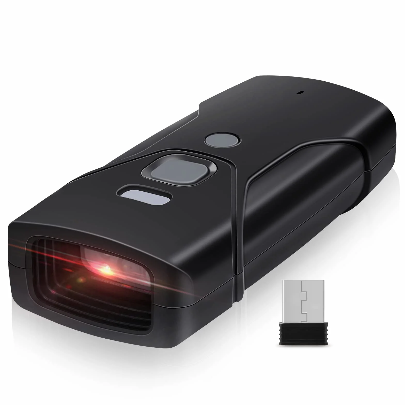 Lettore di codici a barre Bluetooth mini 2D portatile senza fili lettore di codici a barre 3 in 1 e 2,4 G