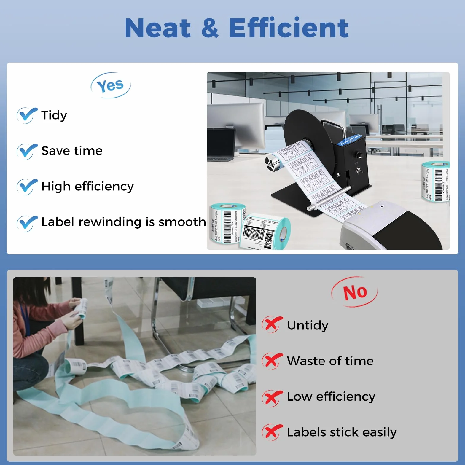 YUCHENGTECH Avvolgitore Etichette Automatico Diametro 180mm Velocità Regolabile 0-8 pollici/s Avvolgitore Etichette Bidirezionale per Nucleo 40/76mm o Senza Tubo di Carta con Istruzioni e Accessori