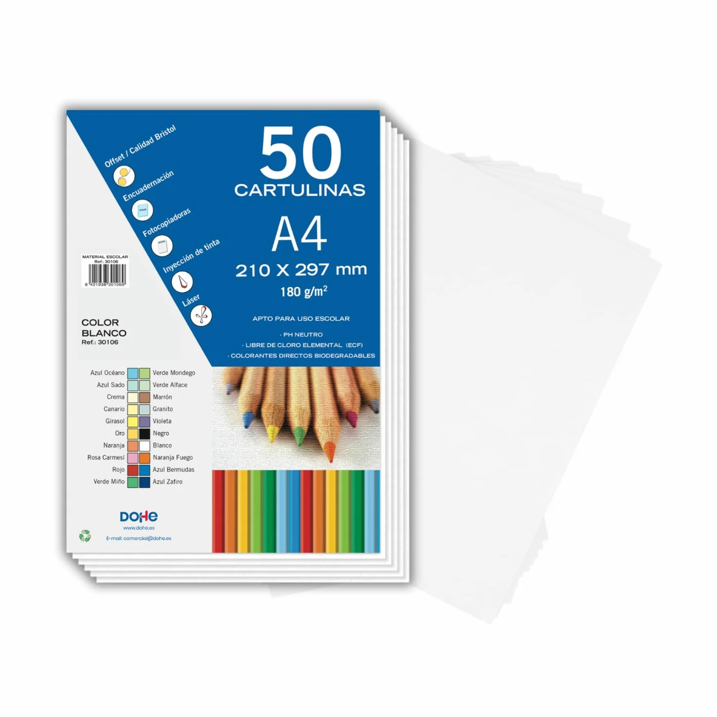 Cartoncini Bianchi A4 50 pz 21x29,7 cm 180 g/m² do Stampa i Lavoretti Creativi