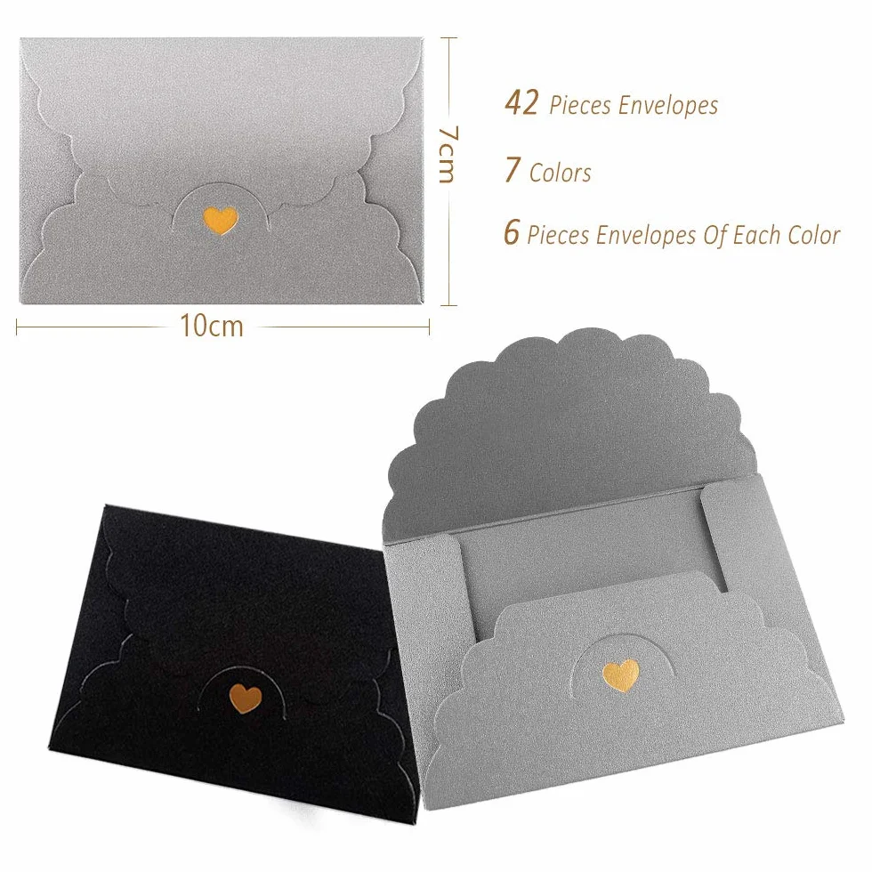 Mini Buste di Carta Kraft 42 Pezzi Colorate Retro per Carte Regalo Invito Matrimonio