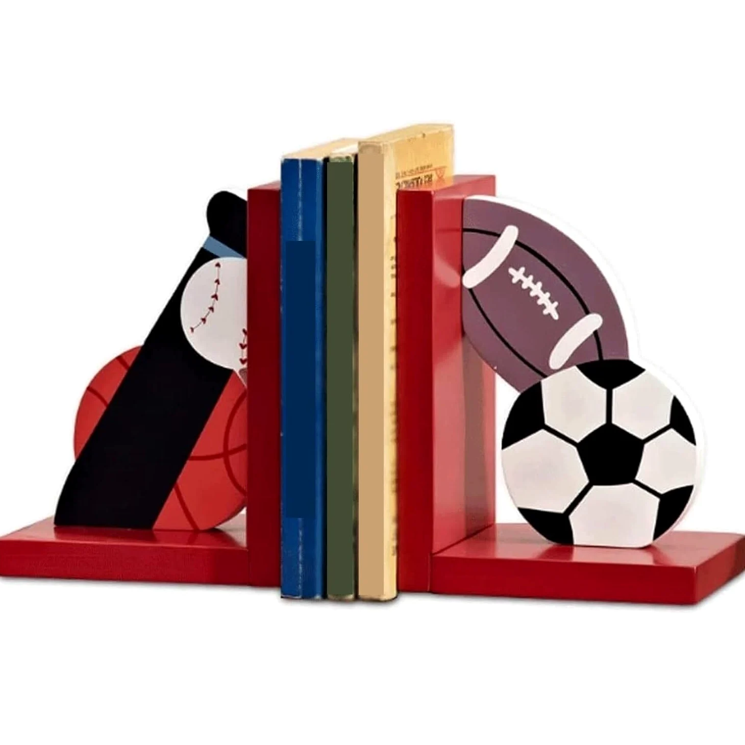 Reggi Libri, Fermalibri Fermalibri per giochi con la palla decorativi in ​​legno creativi Libri per carichi pesanti Ufficio Casa Scrivania