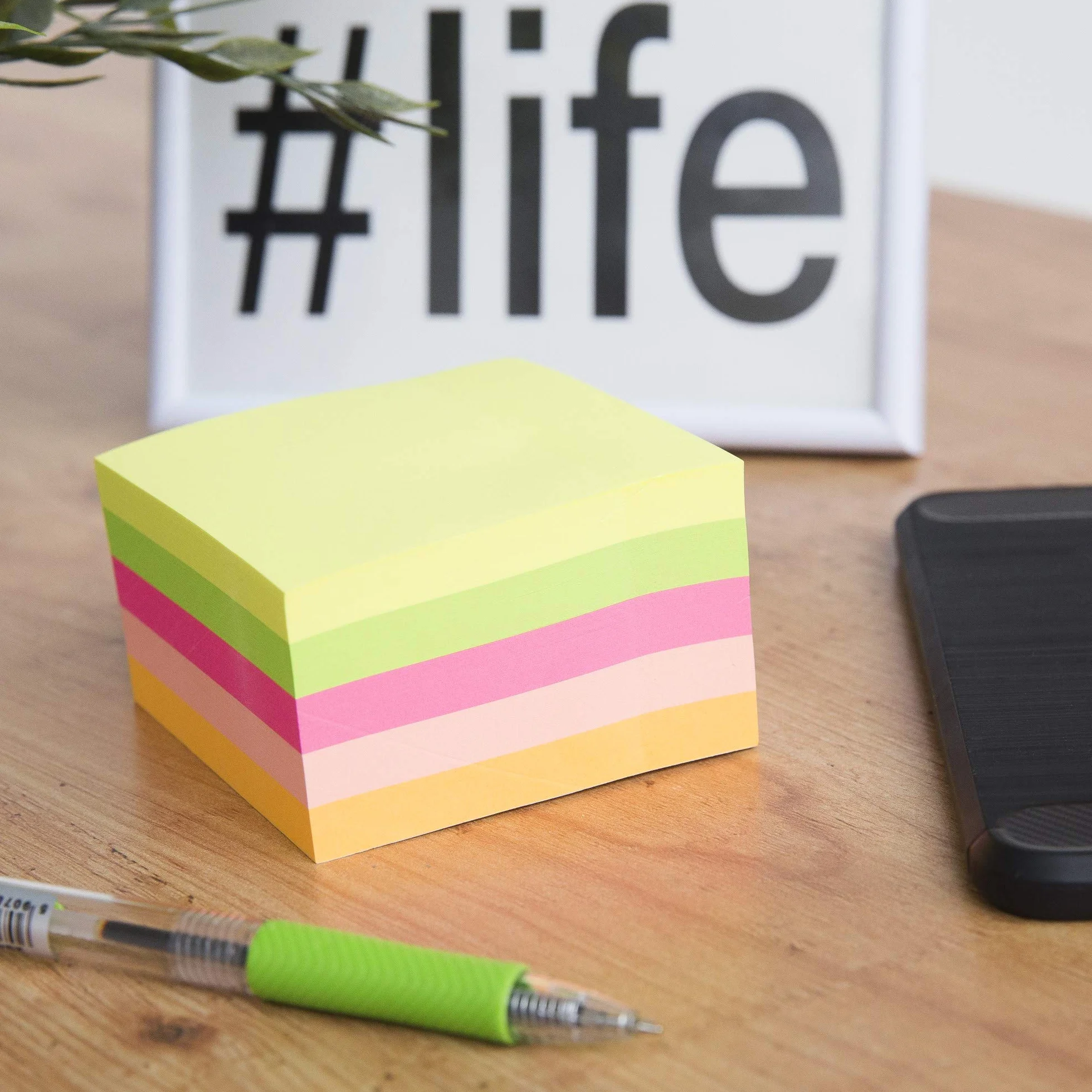 D.RECT 9261 Cubo 450 Foglietti Adesivi 75x75mm Colori Neon