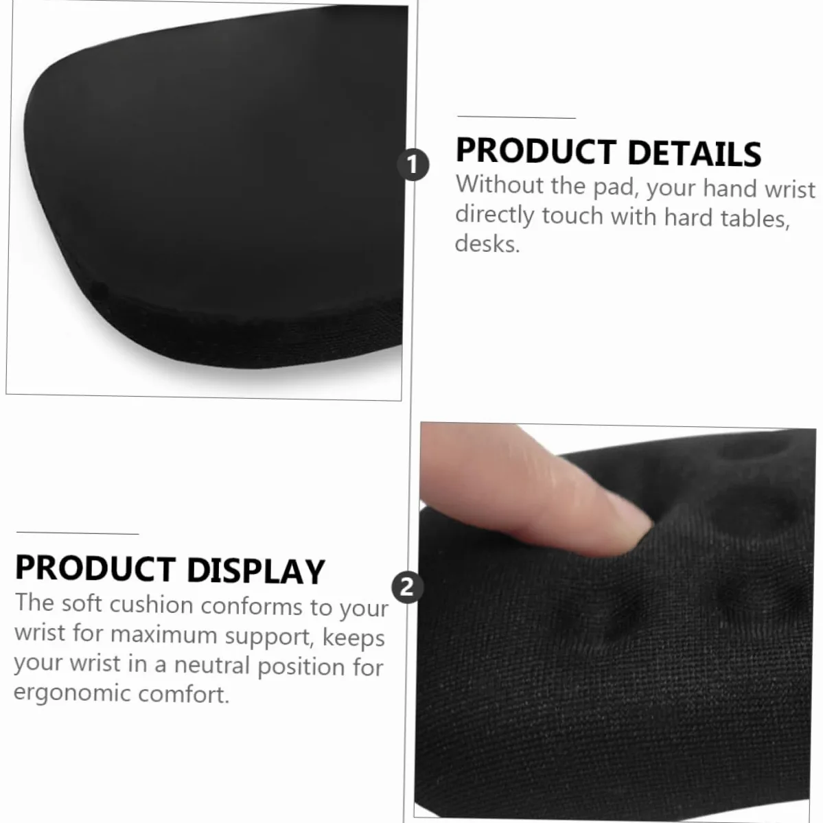 Angoily 3 Pezzi Tappetino Ergonomico per Poggiapolsi per Memory Foam con per Ufficio Comfort per Lavoratori e Gamer Antiscivolo e Resistente