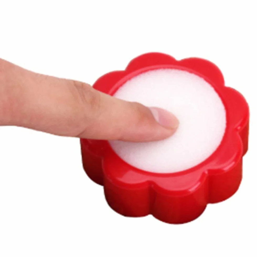 Spugna Forma Fiore per Contare Denaro Ufficio Banca 2 Pz Rosso+Giallo