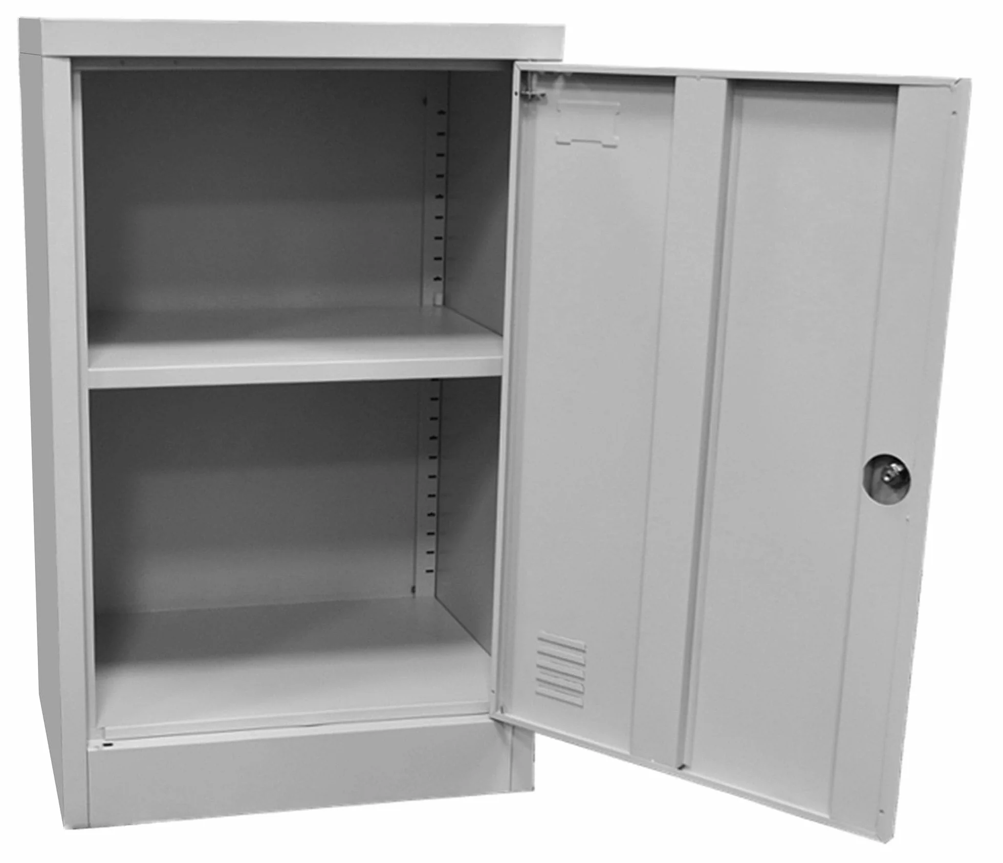 Giordanoshop Armadietto Metallico 1 Anta 1 Mensola 80x40x50 cm con Serratura a Chiave in Acciaio Grigio