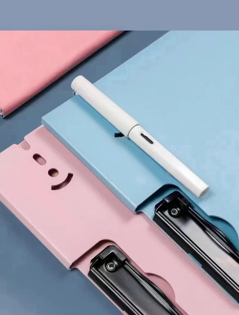 Ronteno Blocco per appunti A4 a 360°, impermeabile, pieghevole, con clip con copertina rigida, organizer per ufficio, 4 foto, verde, blu, rosa, grigio
