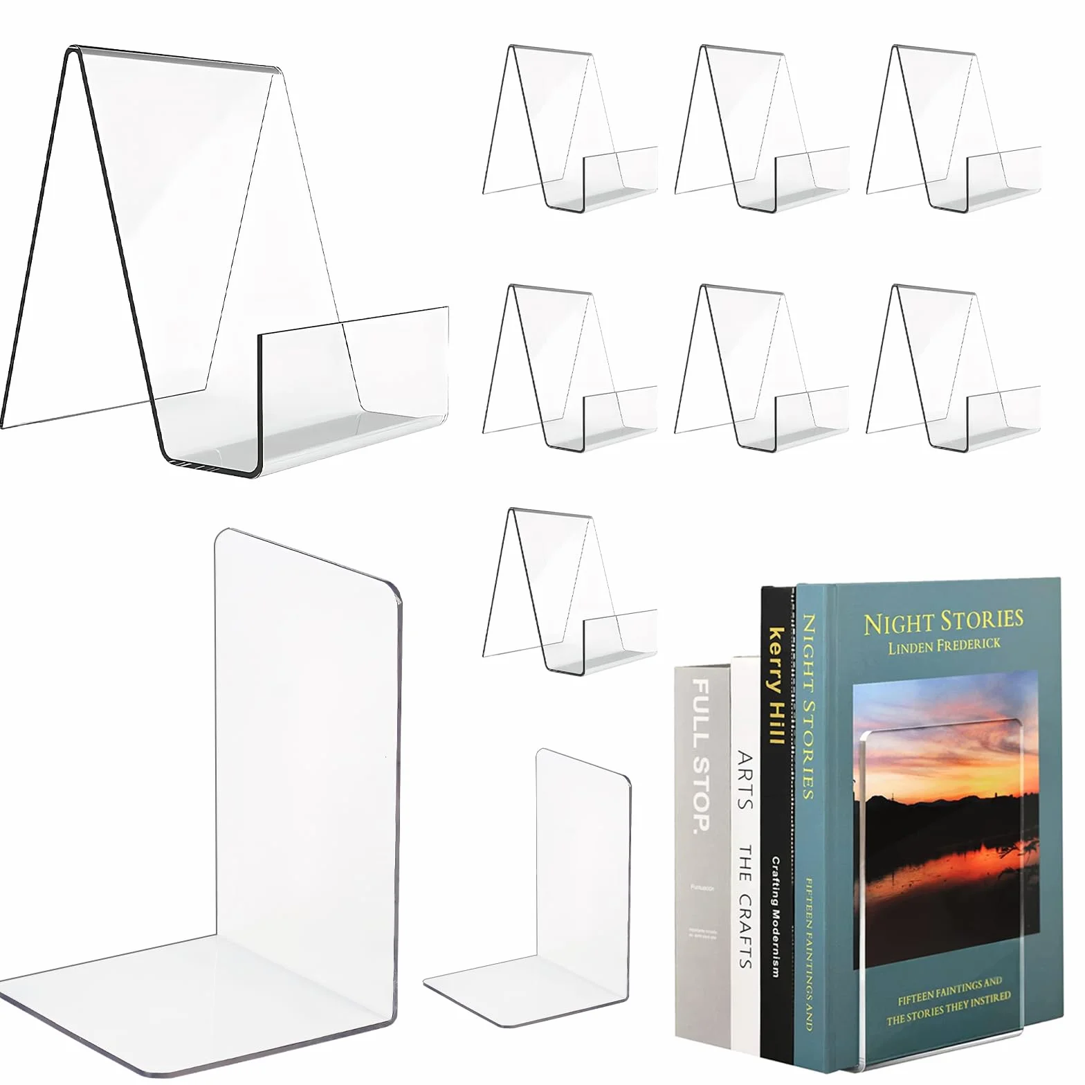 Fermalibri trasparenti in acrilico per esposizione libri fotografici