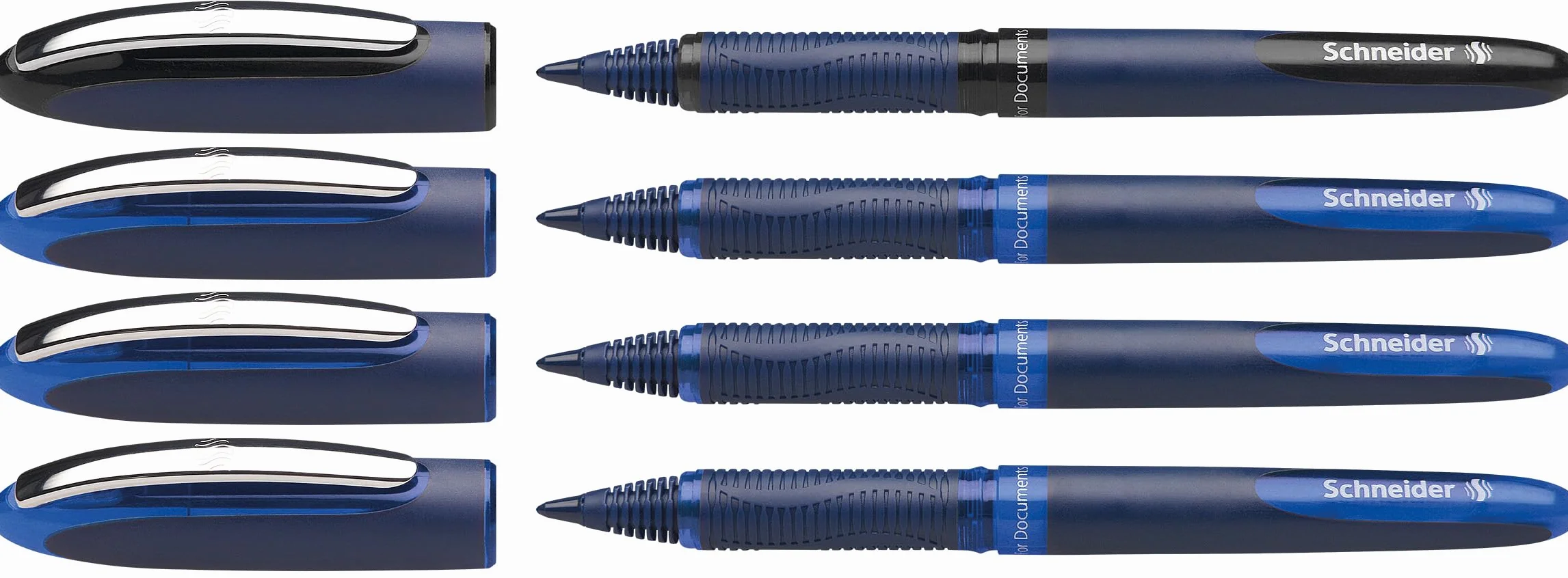 Schneider 183084 Penna roller One Business 0,6 mm set 4 pezzi blu nero