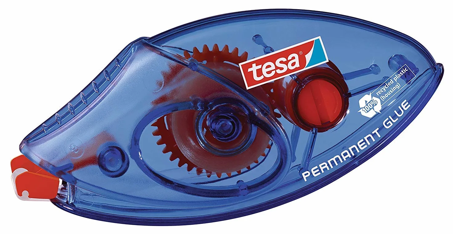 tesa Roller Colla Monouso Permanente ecoLogo - Rullo adesivo usa e getta 8,5 m x 8,4 mm