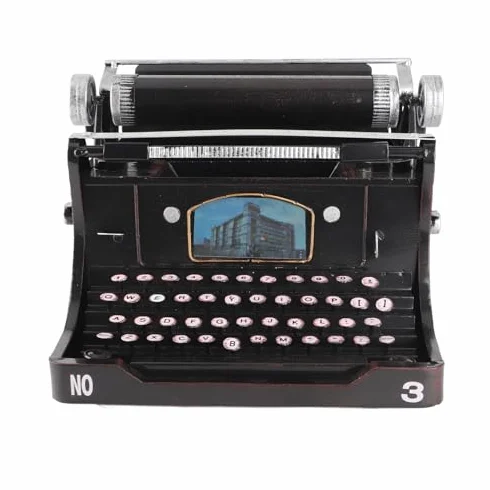 Haofy Macchina da Scrivere Vintage Portatile, Macchina da Scrivere Funzionale in Miniatura, Costruzione in Ferro Fatta a Mano, Ideale per gli Appassionati di Arredamento retrò e Scrittura